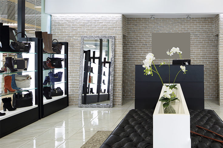 Shoe Store Example With Brick wall Finish