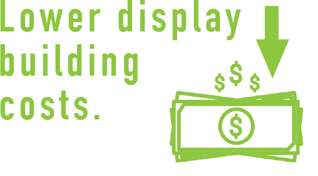 Lower display costs